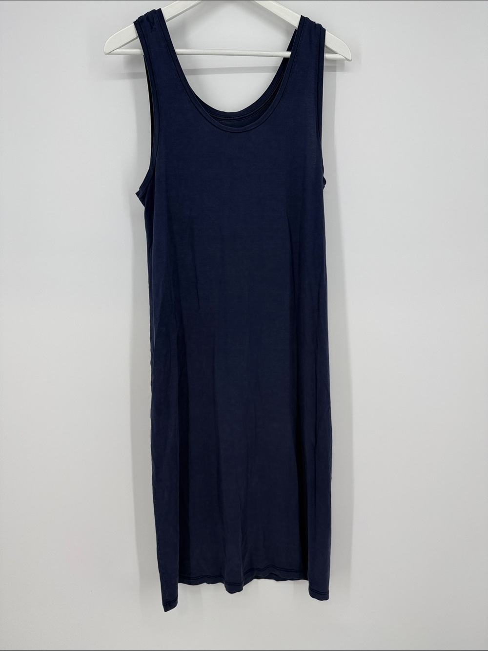Organic Basics Navy Scoop Neck Midi Tank Dress